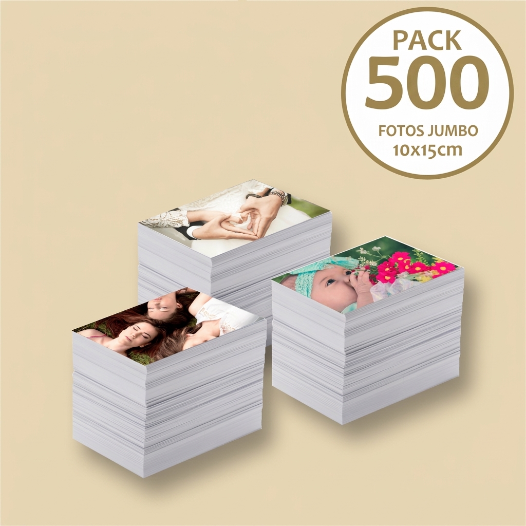 Pack de 500 fotos tamaño 10x15 cm impresas
